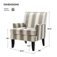thumbnail image 5 of Upholstery Accent Chair Armchair Sofa Couch Wood Black Legs Nailhead Trim Home Living Room Bedroom Adult Strip White Grey, 5 of 6
