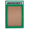 thumbnail image 1 of Aarco Products DCC4836RHG 36 in. W x 48 in. H Enclosed Aluminum Bulletin Board with Heater - Green, 1 of 1