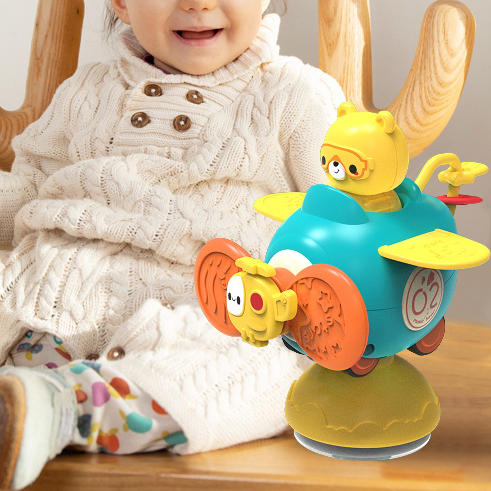 Mittory Suction Cup Spinning Top Toy, Baby Bath Toys, Rotation Suction