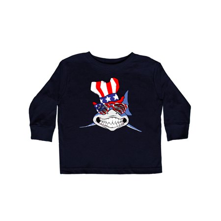 

Inktastic 4th of July Patriot Shark Gift Toddler Boy or Toddler Girl Long Sleeve T-Shirt