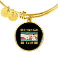 thumbnail image 2 of Best Cat Dad Ever Bracelet Stainless Steel or 18k Gold Circle Bangle, 2 of 7