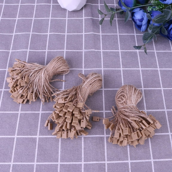 WHAMVOX  1000 Pcs Label Burlap Rope Jute Thread Tag Hanging for Clothing