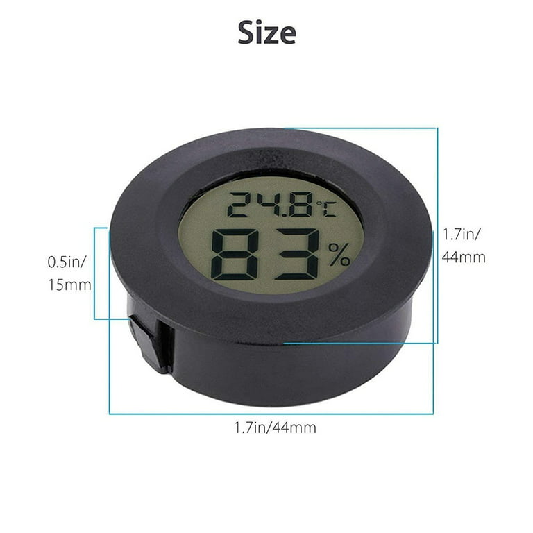 4pcs Mini Hygrometer Thermometer Digital LCD Monitor Indoor/Outdoor  Humidity Meter Gauge Temperature for Humidifiers Dehumidifiers Greenhouse  Reptile