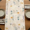 thumbnail image 5 of Floral Eucalyptus Leaves 70 Inch Table Runner, Daisy Summer Botanical Vintage Farmhouse Dresser Scarf Cotton & Linen Tablerunner for Dining/Kitchen Island/Holiday Party Décor 13" x 70", 5 of 9