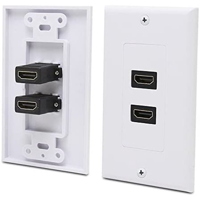 KUNOVA (TM) HDMI Wall Plate with Gold-Plated High Speed HDMI Port (Ethernet Compatible) (Dual)