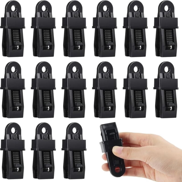 Heavy duty tarp clips black 15 pcs for tents camping boat covers