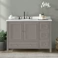 thumbnail image 3 of Alaterre Furniture Williamsburg 48 in. Bathroom Vanity - Freestanding Cabinet Without Sink - Large Wood Vanity with Soft-Close Doors, Gray, 3 of 9