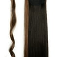thumbnail image 4 of SHCKE Wrap Around Long Hair Extension for Women 20" 22" Straight Wavy Ponytail Extensions Clip In Ponytail Extensions Dark Brown Mix Light Auburn Synthetic Hair Piece, 4 of 4