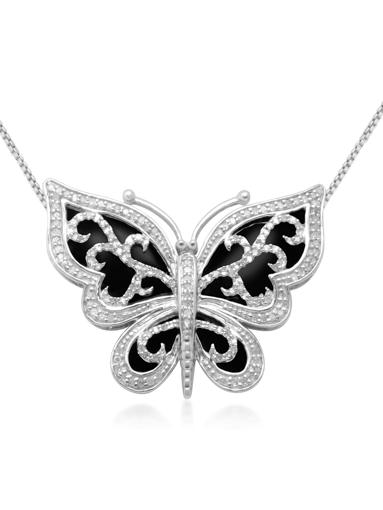 1/3 Carat T.W. Diamond Butterfly Pendant in Sterling Silver