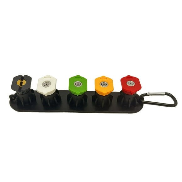 SEPC Ensemble de Buses de Nettoyeur Haute Pression avec Support de Buse, 5 Buses de Pulvérisation (0°,15°,25°,40°,Savon) avec Fiche Rapide 1/4 Pouces 4000 PSI