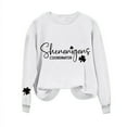 thumbnail image 4 of Ecqkame Patrick's Day Sweatshirts Floral Printed Shirt Casual Irish Gift Long Sleeve Crew Neck Graphic Pullover Tops C-White M on Clearance, 4 of 4