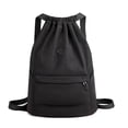 thumbnail image 1 of Mochila impermeable con cordón, bolsa deportiva con cordón de gran capacidad, bolsa deportiva impermeable con cordón y bolsillo con cremallera, bolsa de gimnasio para yoga, ciclismo,, 1 of 5