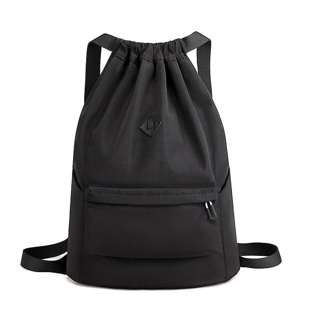 Mochila impermeable con cordón, bolsa deportiva con cordón de gran capacidad, bolsa deportiva impermeable con cordón y bolsillo con cremallera, bolsa de gimnasio para yoga, ciclismo,