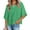 Green, variant on Summer Oversize Women Solid Color Half Sleeve Loose Shirt Tee Casual Tops