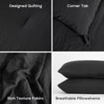 thumbnail image 3 of Sonive Washed Comforter Sets Twin/Twin-XL 2 Piece, Soft and Cozy, Fluffy Microfiber Fill, Washed Textured Wrinkled Design (Black, Twin/Twin-XL), 3 of 8
