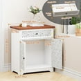 thumbnail image 2 of TOYTEXX Buffet Sideboard Cabinet with Drawer & Patterned Doors for Kitchen or Living Room – White, 2 of 5
