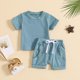 thumbnail image 2 of Odeerbi 3M-3Y Niños Niñas Trajes de Verano Camiseta Manga Corta de Algodón Pantalones Cortos de Dos Piezas, 2 of 8