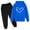Blue, variant on Piuwrlz Kid Sweatsuits 2pcs Sets Girls Boys Hoodieds and Sweatpants Jogger Set Printed Hood Activewear Set Black Size 9 Years