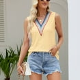 thumbnail image 5 of Mittory Women Eyelet Tops V Neck Embroidered Tank Lace Cutout Blouses Tee Sleeveless Shirt Casual, 5 of 7