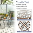 thumbnail image 4 of Vicamelia 3PCS Patio Rattan Bistro Set, Coffee Table with Armchair for Garden Patio Poolside, Gray Cushion, 4 of 8
