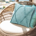 thumbnail image 4 of 20" X 20" Aqua Sky Blue 100% Cotton Geometric Zippered Pillow, 4 of 10