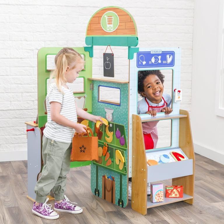 KidKraft Let Aos Pretend N Wooden Kids Grocery Store Playset with Shopping Accessories Walmart