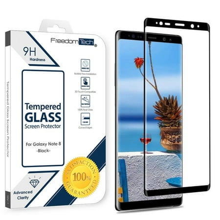 Galaxy Note 8 Screen Protector Tempered Glass, FREEDOMTECH 3D Curved Full Screen Coverage For Samsung Galaxy Note 8 Tempered Glass Screen Protector (6.3