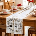 thumbnail image 5 of Home Sweet Table Runner - 70 Inch Long Wreath Botanical Farmhouse Plants Gradient Brown Cotton and Linen Blended Dress Scarves Farmhouse Table Runner for Kitchen Dining, Coffee Table, 13" x 70", 5 of 8