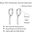 thumbnail image 7 of Solid 925 Sterling Silver Bar Drop Hoop Earrings for Women Teens Minimalist Bar Hoop Earrings Huggie, 7 of 7