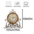 thumbnail image 5 of French Palace Retro Style Bronze Metal Silent Table Clock, "Paris Hotel" Themed Vintage Dial,light Luxury Styles Desk Clock, for Bedroom Living, Room, Indoor, Study... Home Decoration.Auok-mall, 5 of 8
