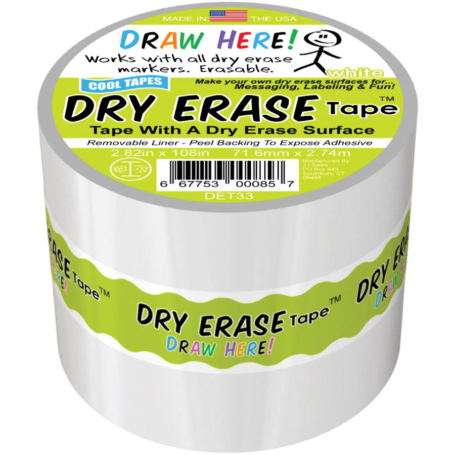 Cool Tapes Dry Erase Tape 2.82" White