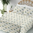 thumbnail image 3 of Ambesonne Bird Print Fitted & Flat Sheet with Sham 3 Pcs Set, Boho Sun and Moon Print, Twin, Pale Earth Yellow Ivory, 3 of 5
