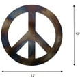 thumbnail image 5 of Metal Peace Sign Wall Decor - 12" Flame Torched Finish Hippie Art, 5 of 7