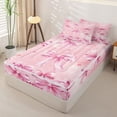 thumbnail image 2 of Erosebridal Coquette Cherry Bow Print Zipper Full Size Comforter Sets with Fitted Sheet and 2 Pillowcases,Pink Fruit Ribbon Zipper Bedding Set For Girls,Pink Reversible,4 Pieces, 2 of 7