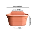 thumbnail image 3 of Wall Mounted Plastic Planter Balcony Railing Hanging Pot Fence Mount Garden Container Brick Red, 3 of 6
