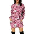 thumbnail image 1 of Jsaierl Robe à Capuche pour Femmes Noël Grande Taille Tunique de Noël Sweat à Capuche Robes Automne Tendance, 1 of 5