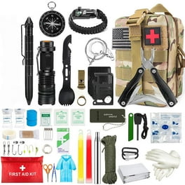 Kit De Survie 14 En 1 - Équipement Extérieur Camping Tactique SOS - Noir