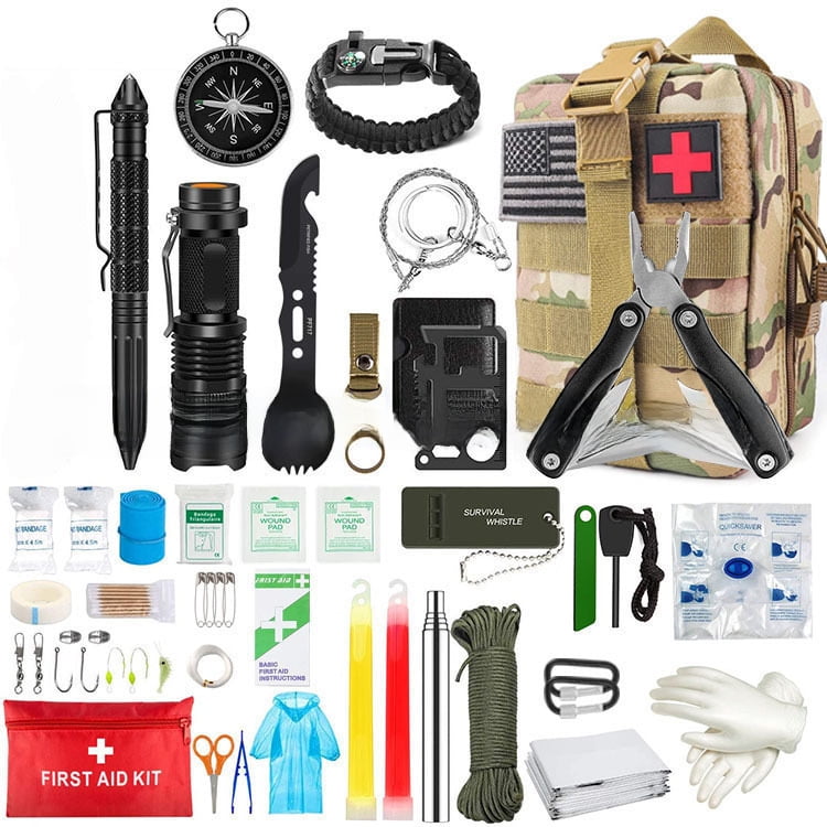 Unbranded Cp Color Outdoor Survival & Camping Gear Kit: Multi-Functional Tool Set For Hiking, Travel, And Emergency Self-Defense - Compact, Lightweigh