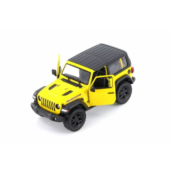 2018 Jeep Wrangler Rubion, Yellow - Kinsmart 5412DAB - 1/34 scale Diecast Model Toy Car (Brand New but NO BOX)