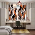 thumbnail image 5 of Abstract Stripes Kitchen Curtains 63 Inch Length, Retro Modern Orange Black Gray Lines Grommet Top Bedroom Living Room Curtains, Light Filtering Cafe Curtain Drapes 2 Panels Set 84''x63'', 5 of 9