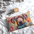 thumbnail image 5 of Pofeuu Painted Flower Puppy Print Polyester Microfiber Plush Pillowcases, Super Soft and Cozy Pillow Case Covers with Envelop Closure（Pillow core not included）-14"x20", 5 of 6