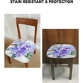 thumbnail image 6 of Dining Room Chair Seat Covers, Watercolor Hydrangea Flower Purple Floral Painting Removable Stretch Chair Seat Cushion Slipcovers Protector for Holiday Party Festival Decoration, Set of 4, 6 of 6