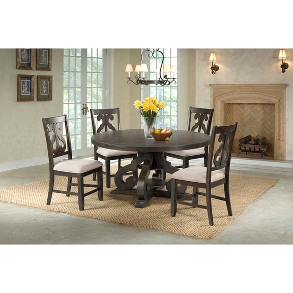 Picket House Furnishings Stanford Round 5PC Dining Set-Round Table & 4 Chairs