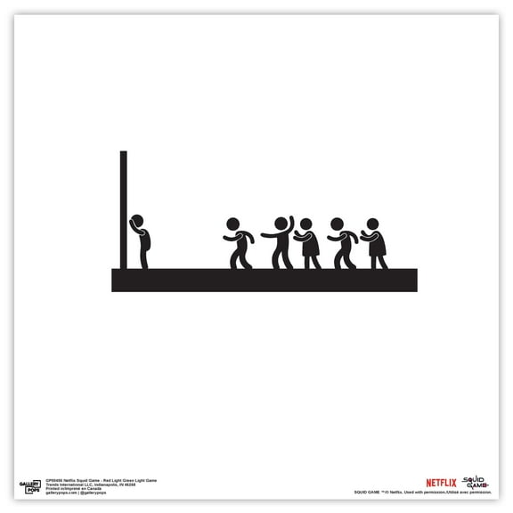 Gallery Pops Netflix Squid Game - Red Light Green Light Game Wall Art, Unframed Version, 12" x 12"