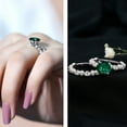 thumbnail image 3 of Rosec Jewels Lab Grown Emerald Wedding Ring Set - Emerald Engagement Ring with Band - AAAA Quality - With Jewelry Box, 14K White Gold, US 8.00, 3 of 7