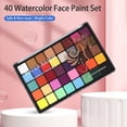 thumbnail image 3 of 40 Watercolor FacePaint Set Bright Notoxic Color Painting Kit with 10 Paintrushes 4 Stencil Stickers and 2 Gem Sticker Sheets, 3 of 7
