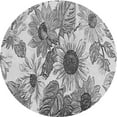 thumbnail image 1 of Ahgly Company Machine Washable Indoor Round Transitional Platinum Silver Gray Area Rugs, 4' Round, 1 of 7