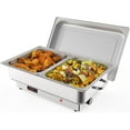 thumbnail image 1 of Ensemble de Vaisselle Chauffante Électrique pour Chef, 2 x 4,5 Qt, Serveurs et Réchauffe-Buffets, Affichage Numérique, Plateau de Réchauffement de Température, Réchaud Alimentaire en Acier Inoxydable pour Fêtes, Table Vapeur Commerciale pour Aliments, 1 of 7