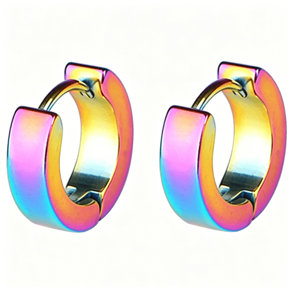 DESIGNICE Stainless Steel Black Unique Small Hoop Earrings for Women Men Huggie Earrings Gold Silver Hypoallergenic Small Round Earrings Minimalist