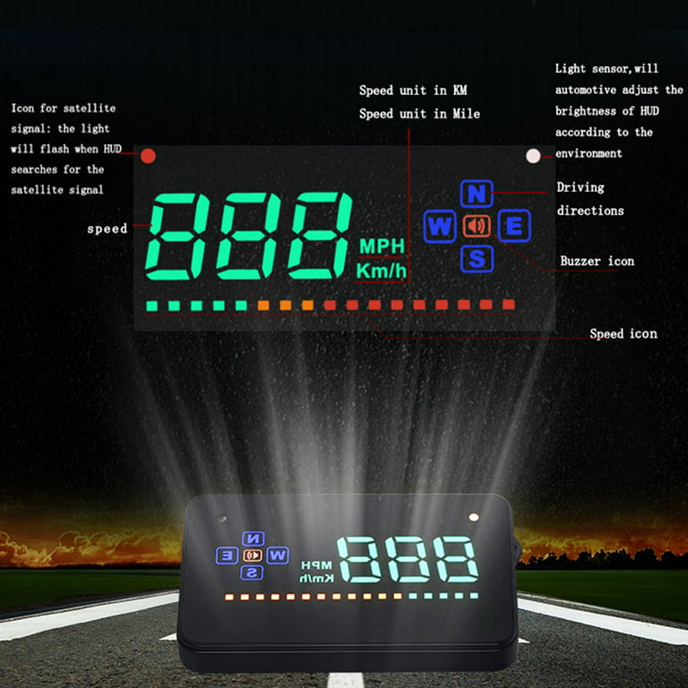 A2 3.5 Car HUD Head Up Display OBD2 OBDII Car Speedometer Fuel Consumption  Windshield Projector 